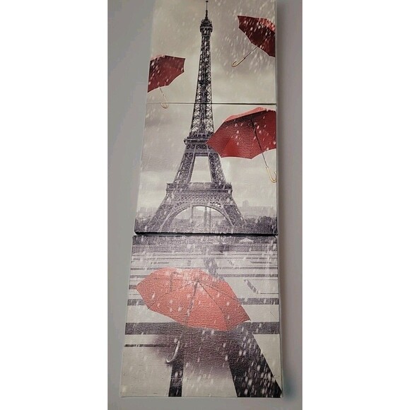 Set Of 3 Paris Eiffel Tower Canvas Landscape Wall Art Ready To Hang(12X12inch*3) - Picture 2 of 7